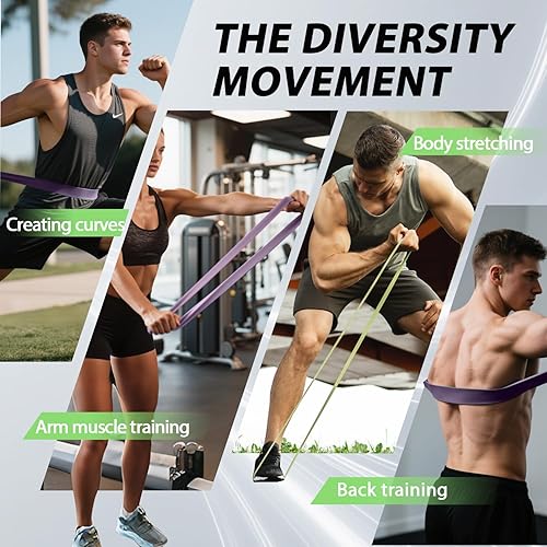 Miniatura 5 de LEEKEY Resistance Bands, Exercise Bands,Pull Up Assist Bands - Bands for Working Out,Band for Men and Women Fitness Training, Physical Therapy,Home