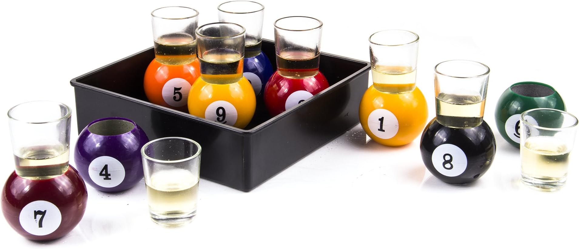 Innovia Imports Pool Ball Shot glasses, Multicolor