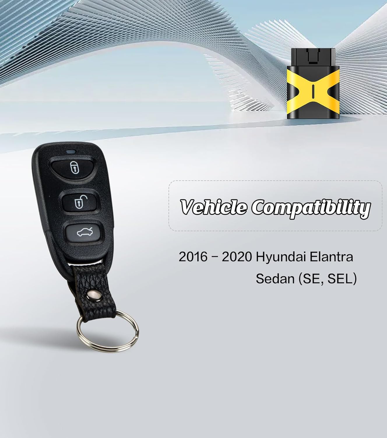Keyless Entry Remote Control Self Programmable Car Key Replacement for 2016-2020 Hyundai Elantra Sedan with FCC: OSLOKA-423T