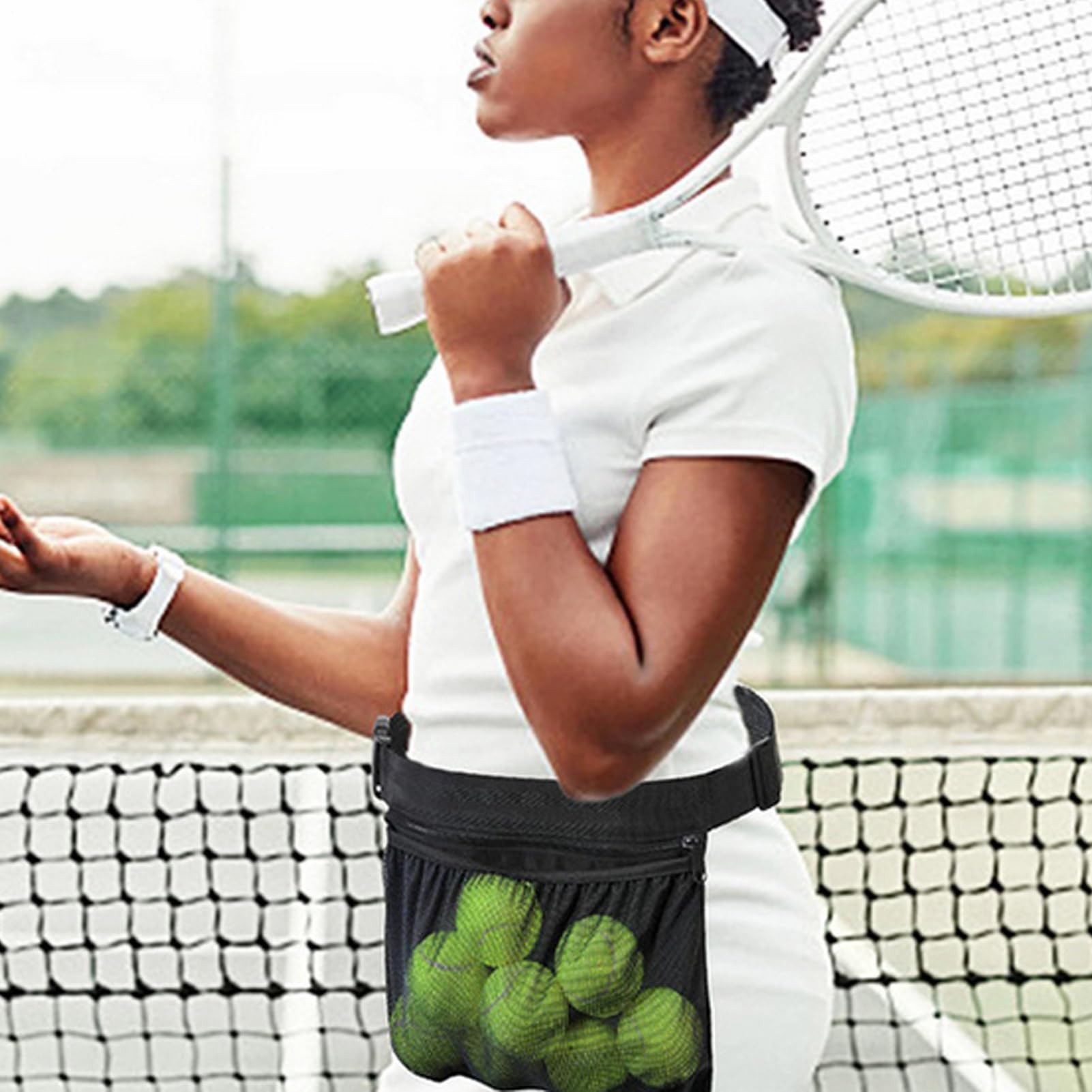 Generico Portapalle Da Tennis Da Cintura - Cintura Portapalle Per Pickleball | Borretta Portatile Unisex Per Pickleball E Baseball