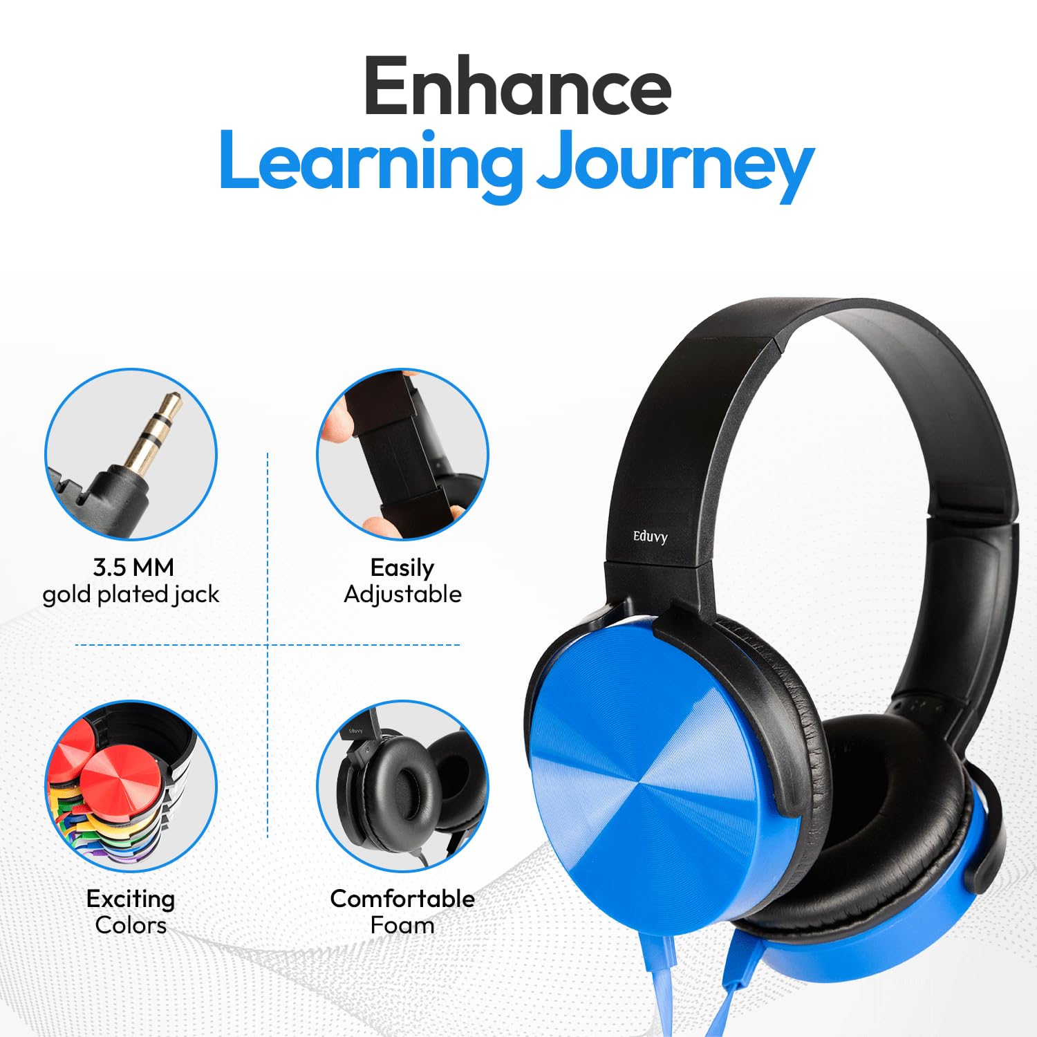 Bulk Headphones for Classroom, 12 Pack Durable Wired School Headphones for Students. Teacher Must Haves Supplies from Elementary to College (Mixed Color)