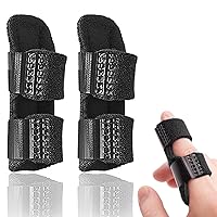 Vista 1 de Férula de dedo de gatillo para enderezar los dedos, artritis, esguince y lesiones (2 piezas, negro)