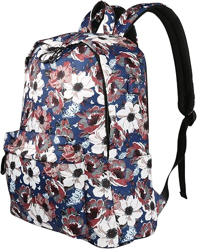 Mochila delgada y duradera resistente al agua para portátiles de 15.6 pulgadas, MacBook M2, Dell, HP, Acer, Asus, Samsung Laptops, azul (Floral