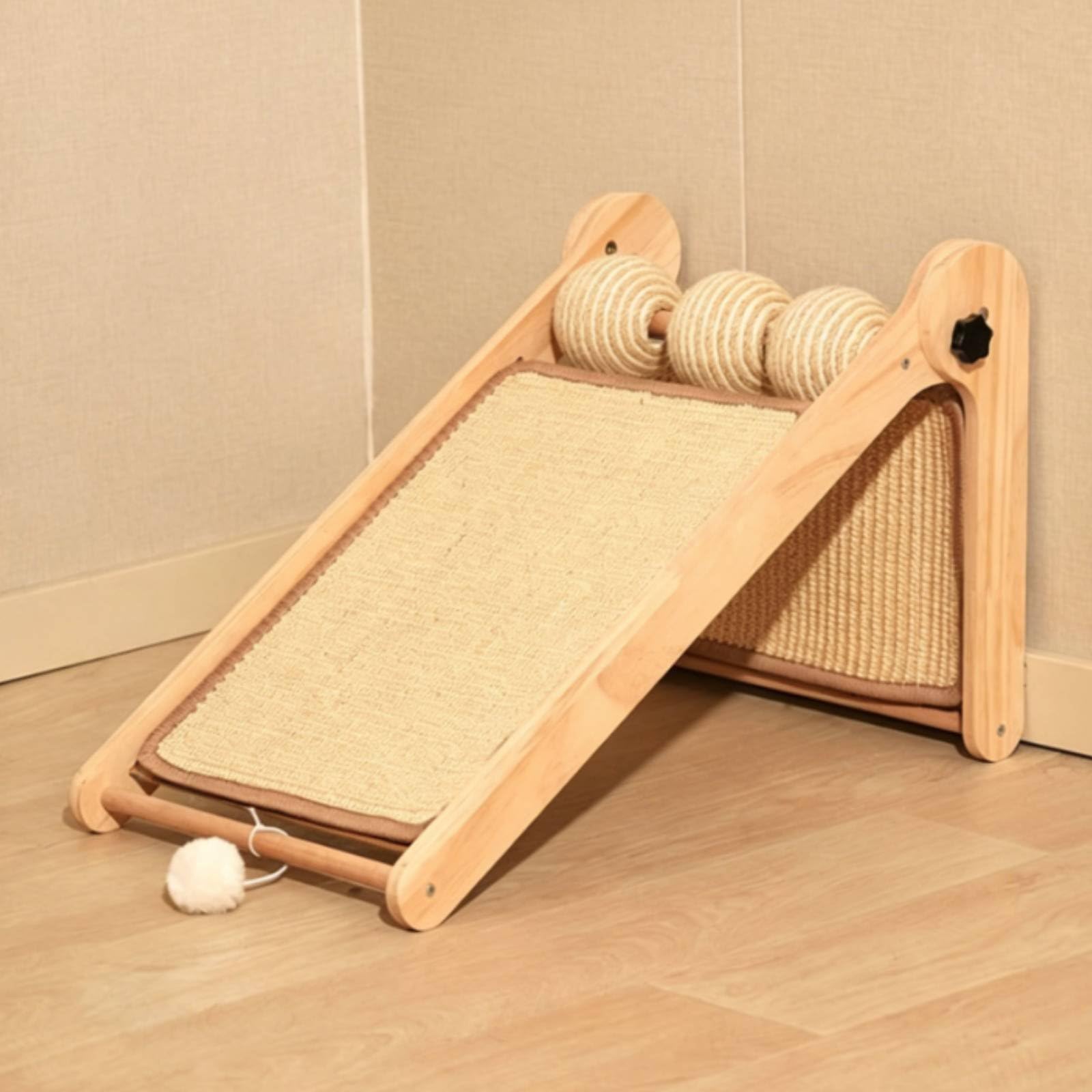 Jiuvaso Tiragraffi per Gatti Tiragraffi Tavola Pedana Rifugio con Superficie in Sisal Resistente All’usura Cornice Pieghevole a L Adatto per Appartamento Salone Camera Angoli