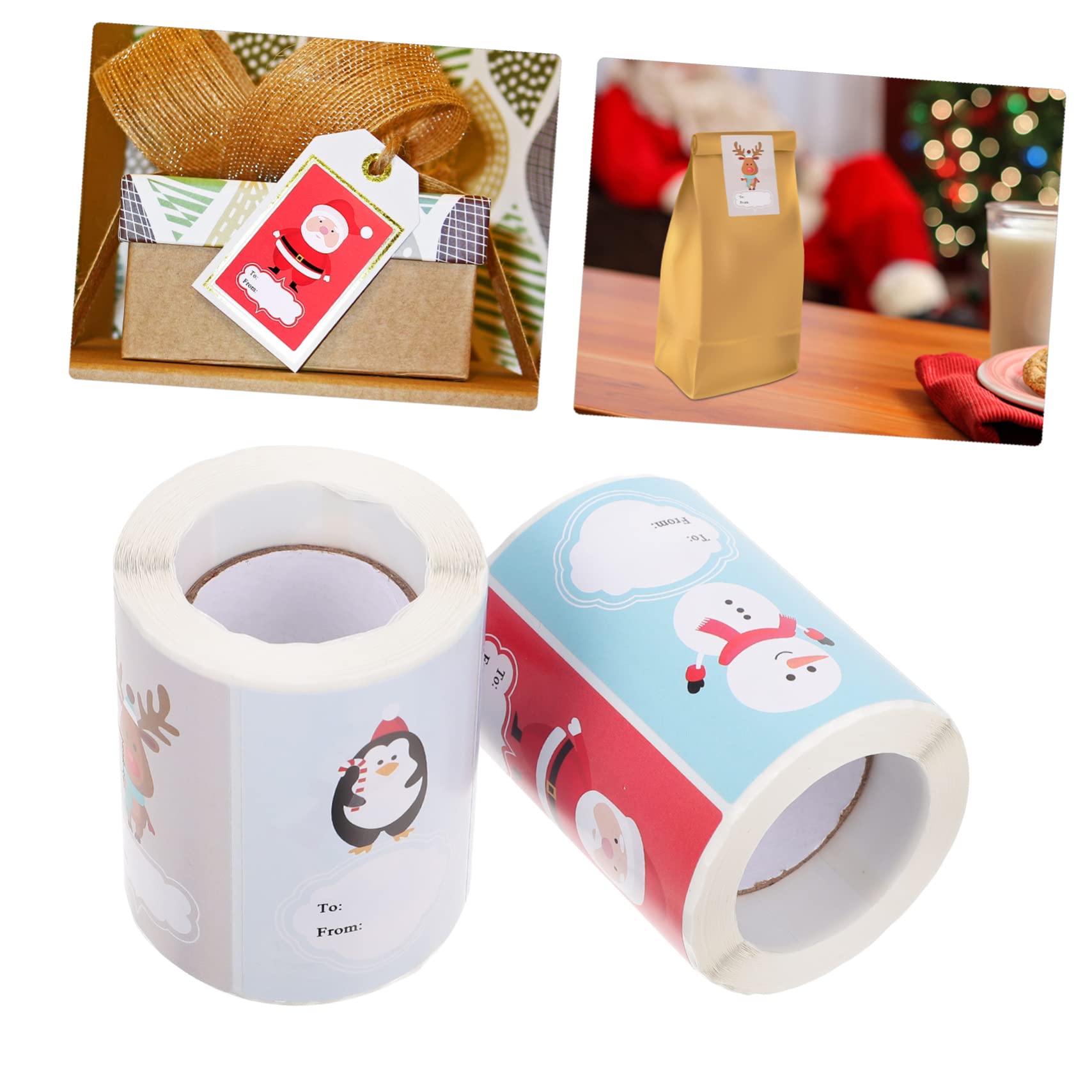 STOBOK 4 Rollen Etiketten Weihnachtsaufkleber Selbstklebende Aufkleber Weihnachtsaufkleber Weihnachtsmannaufkleber Weihnachtsversiegelungsaufkleber Aufkleber Weihnachtsetiketten