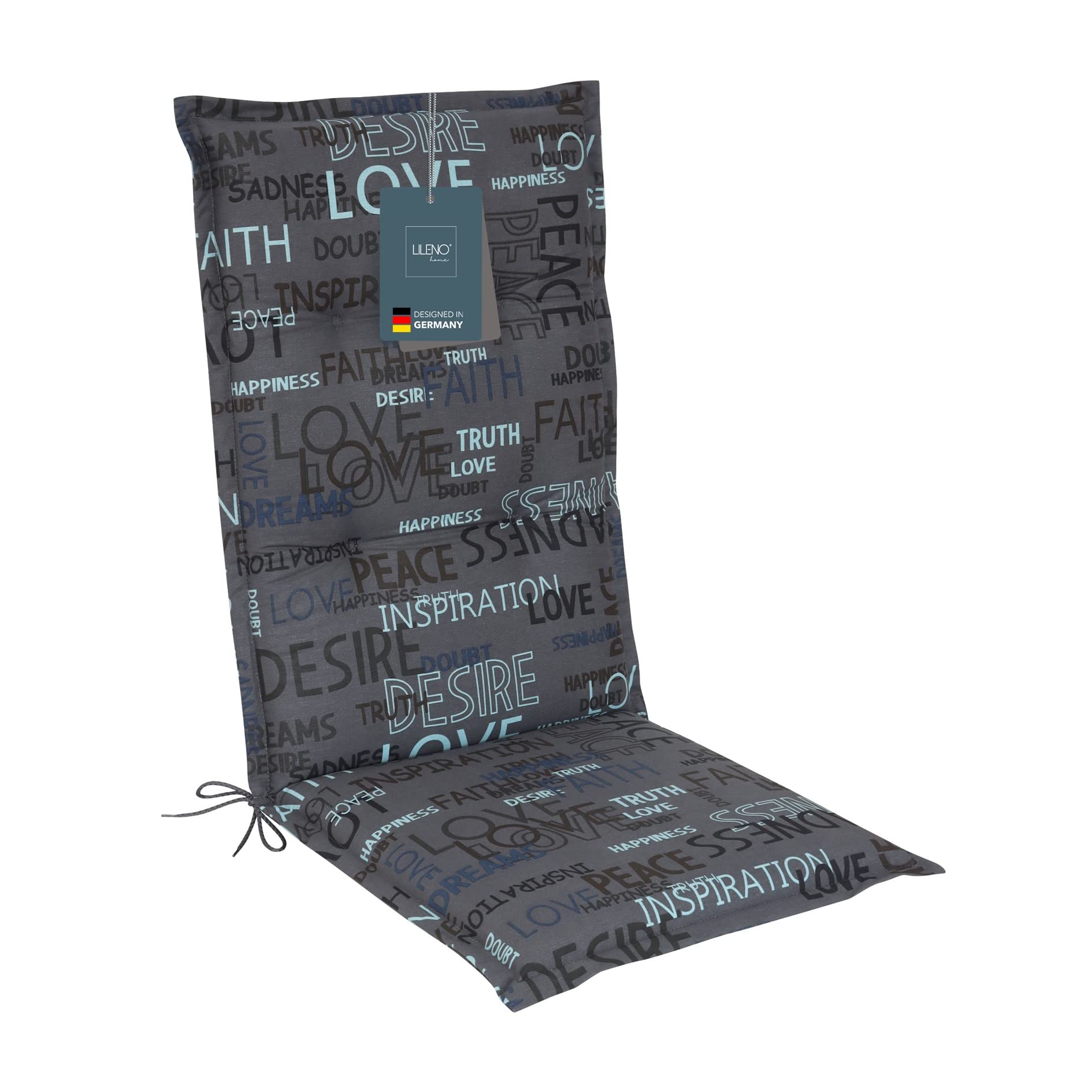 LILENO HOME Garden Chair Cushions as [Set of 1 - High-Back] in Yacht Check Dark Blue - Comfortable Cushions as Seat Cushions for Garden Furniture - Chair Cushions for Garden Chairs and Folding Chairs