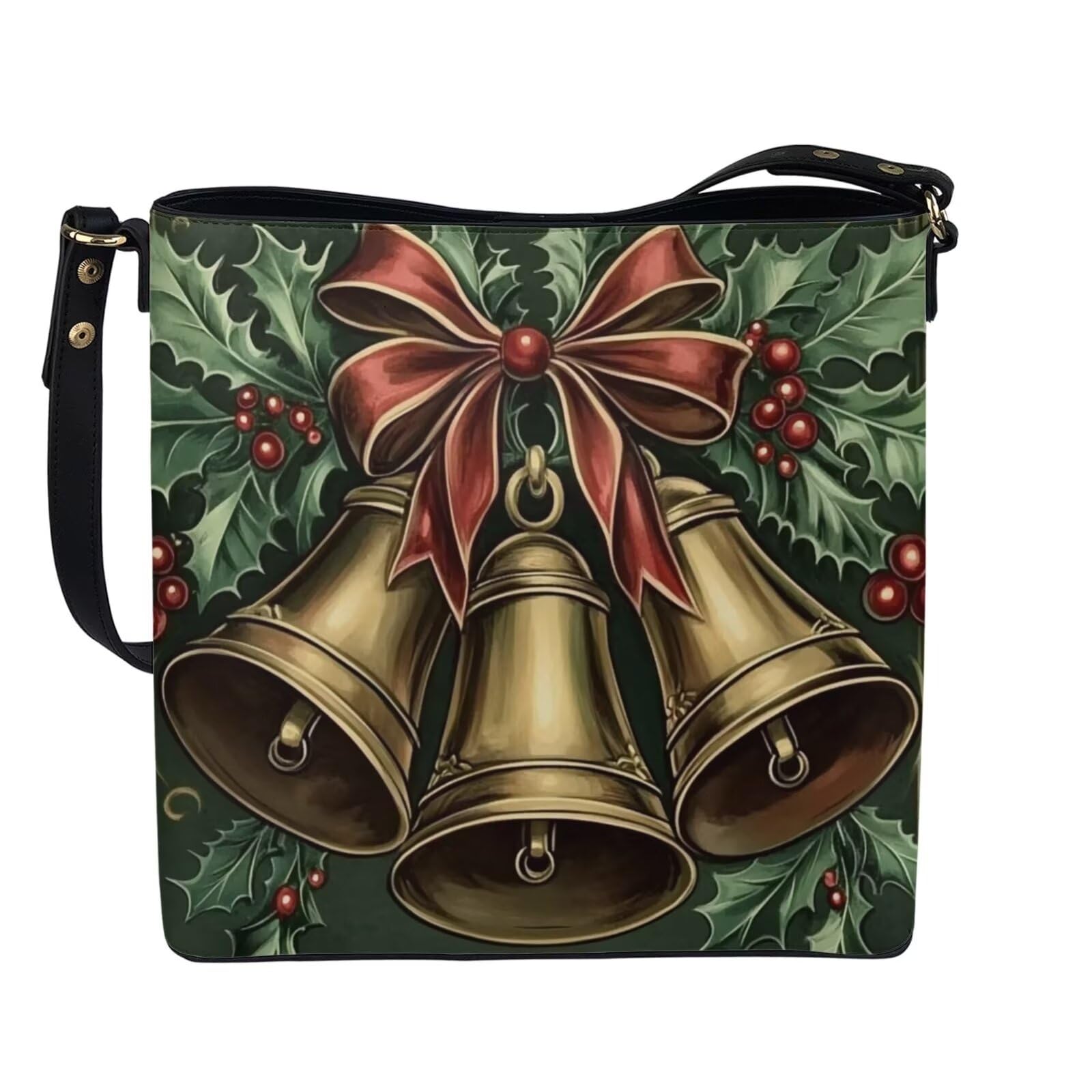 HUGS IDEA Boho Bags for Women Leather Handbag Shoulder Bucket Crossbody Purse