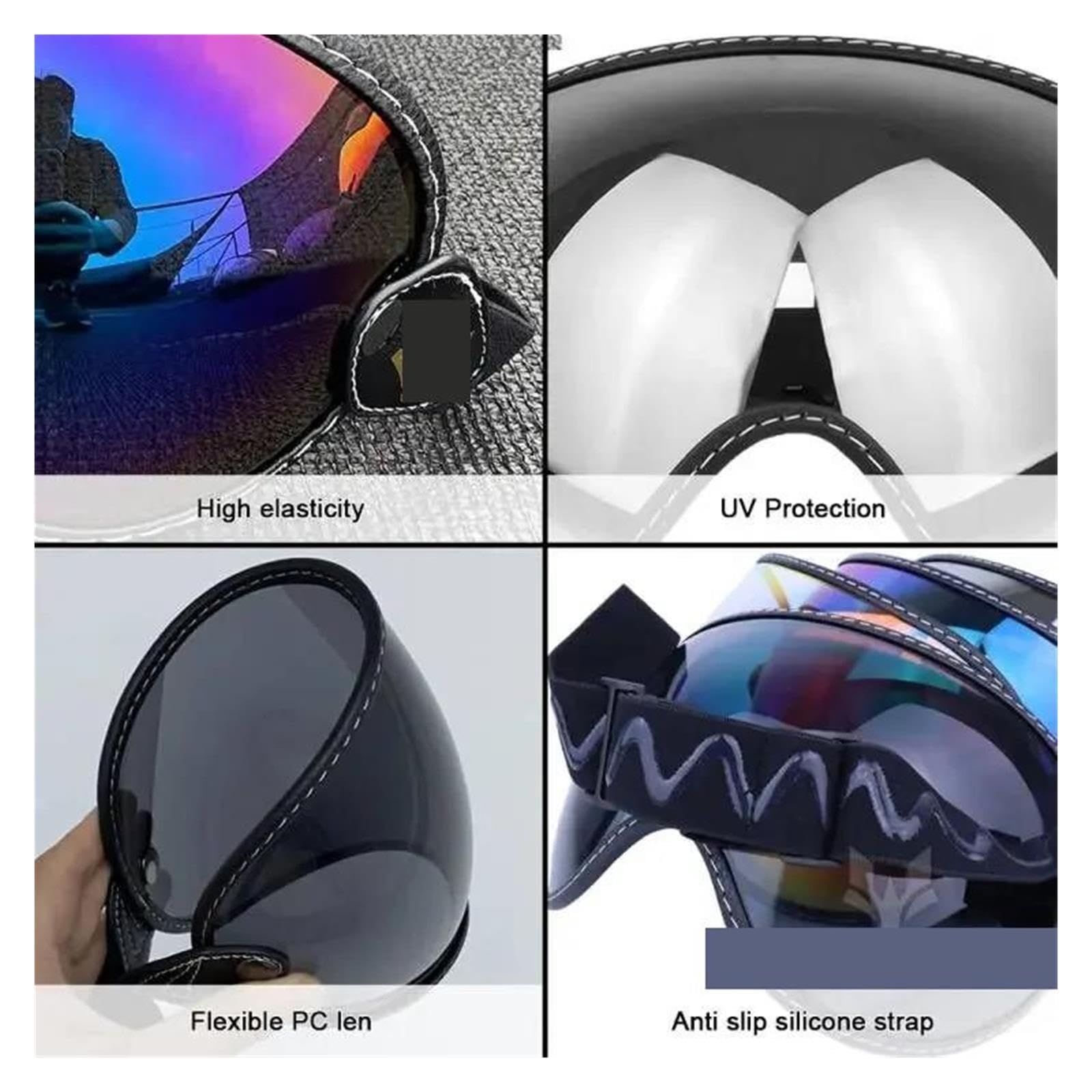 Occhiali da casco Occhiali da moto retrò con visiera a bolla