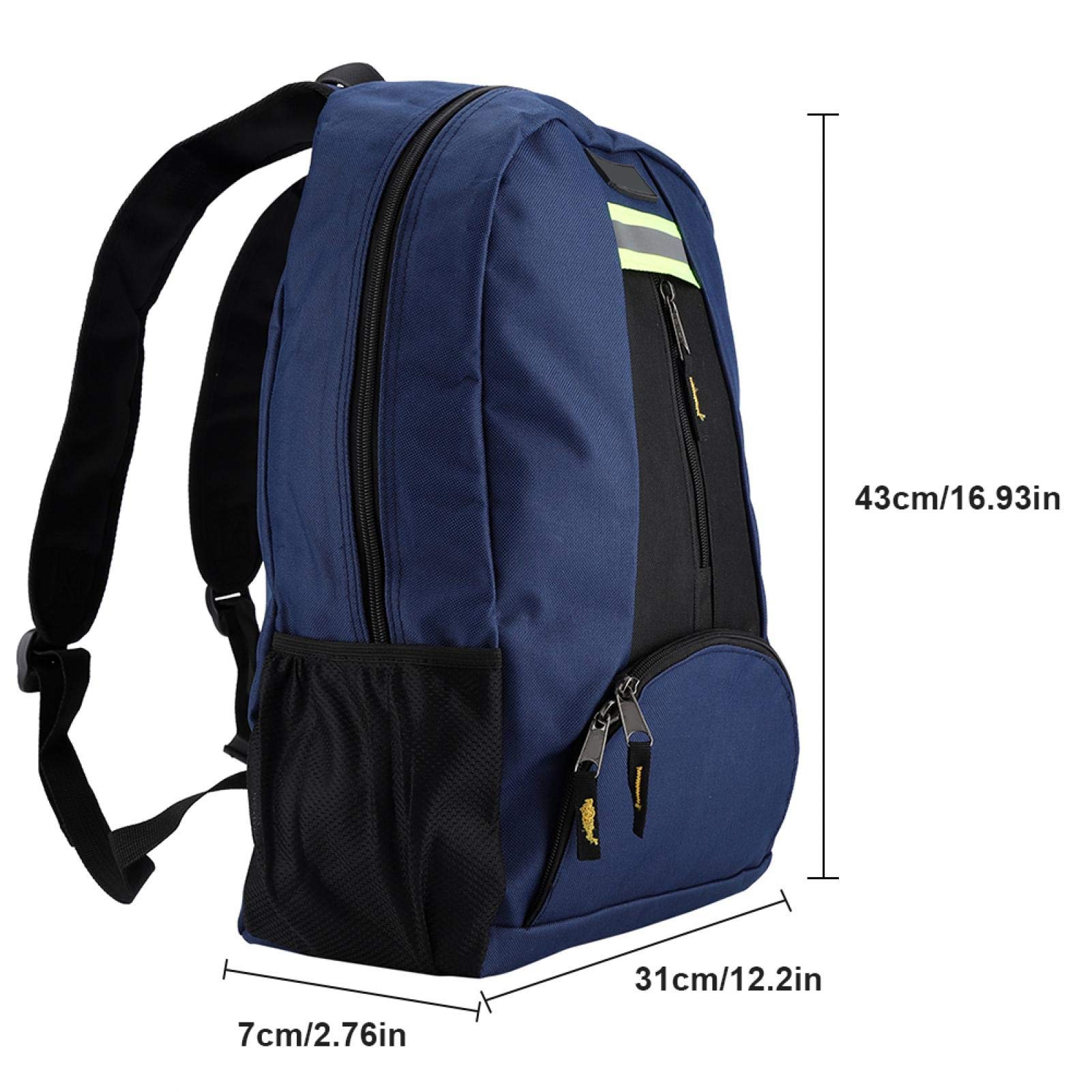 Sac à dos sac à outils, tissu Oxford 1680D avec revêtement PVC, rangement soigné, sac à dos réglable multi-poches pour outils, sac de rangement pour sac résistant à l'usure électricien réparateur