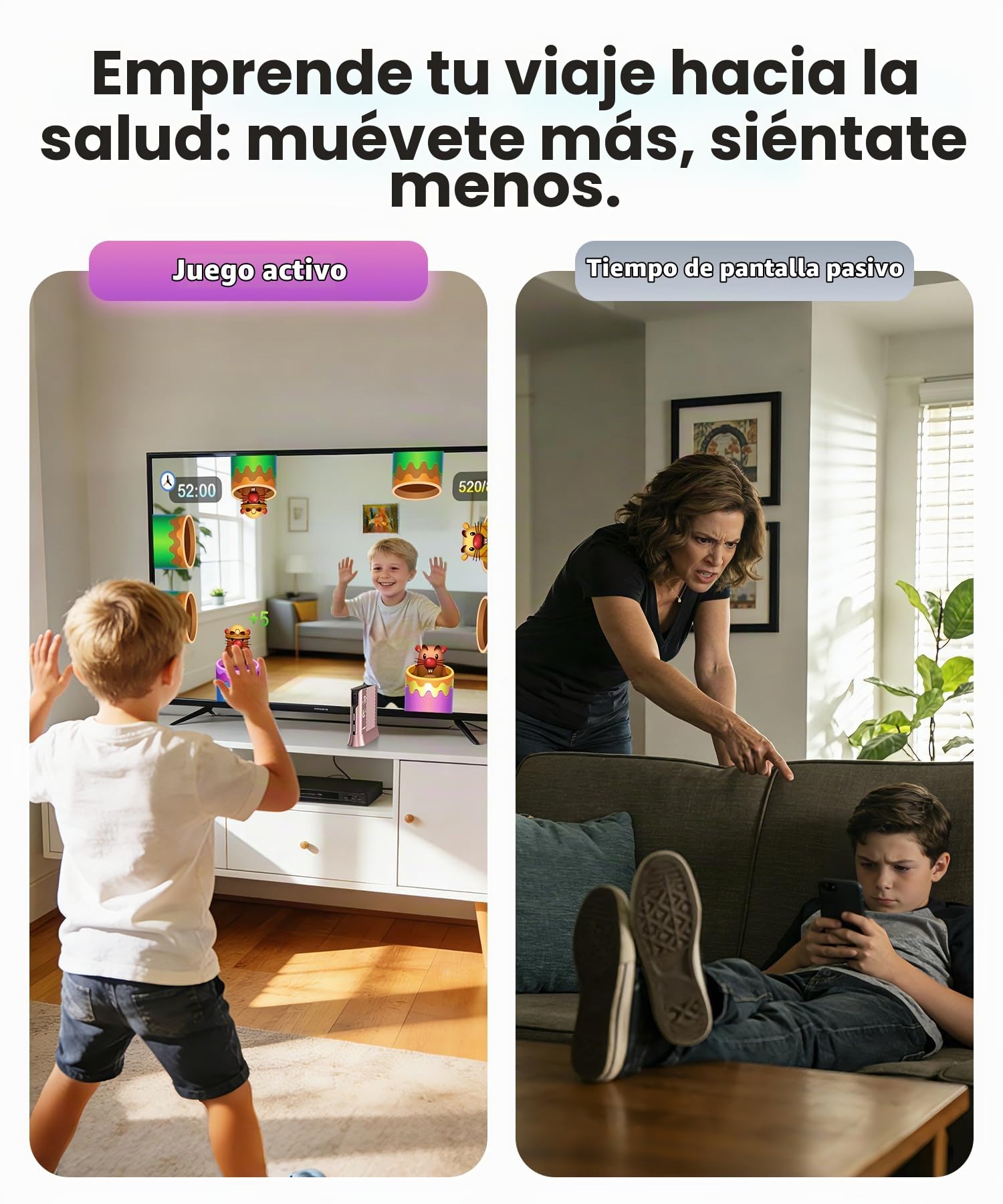 Consola de Juegos AR para Niños con Control por Movimiento, Videojuego Plug & Play para TV, Juegos Activos y Diversión Familiar para Interior
