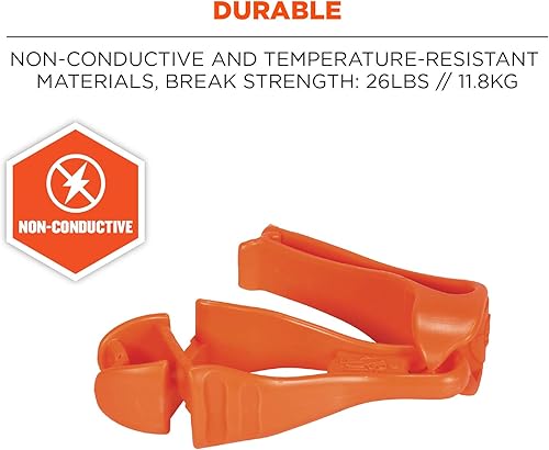 Miniatura 5 de Ergodyne Squids 3405 - Soporte para guantes con clip para cinturón, 6 unidades, color naranja