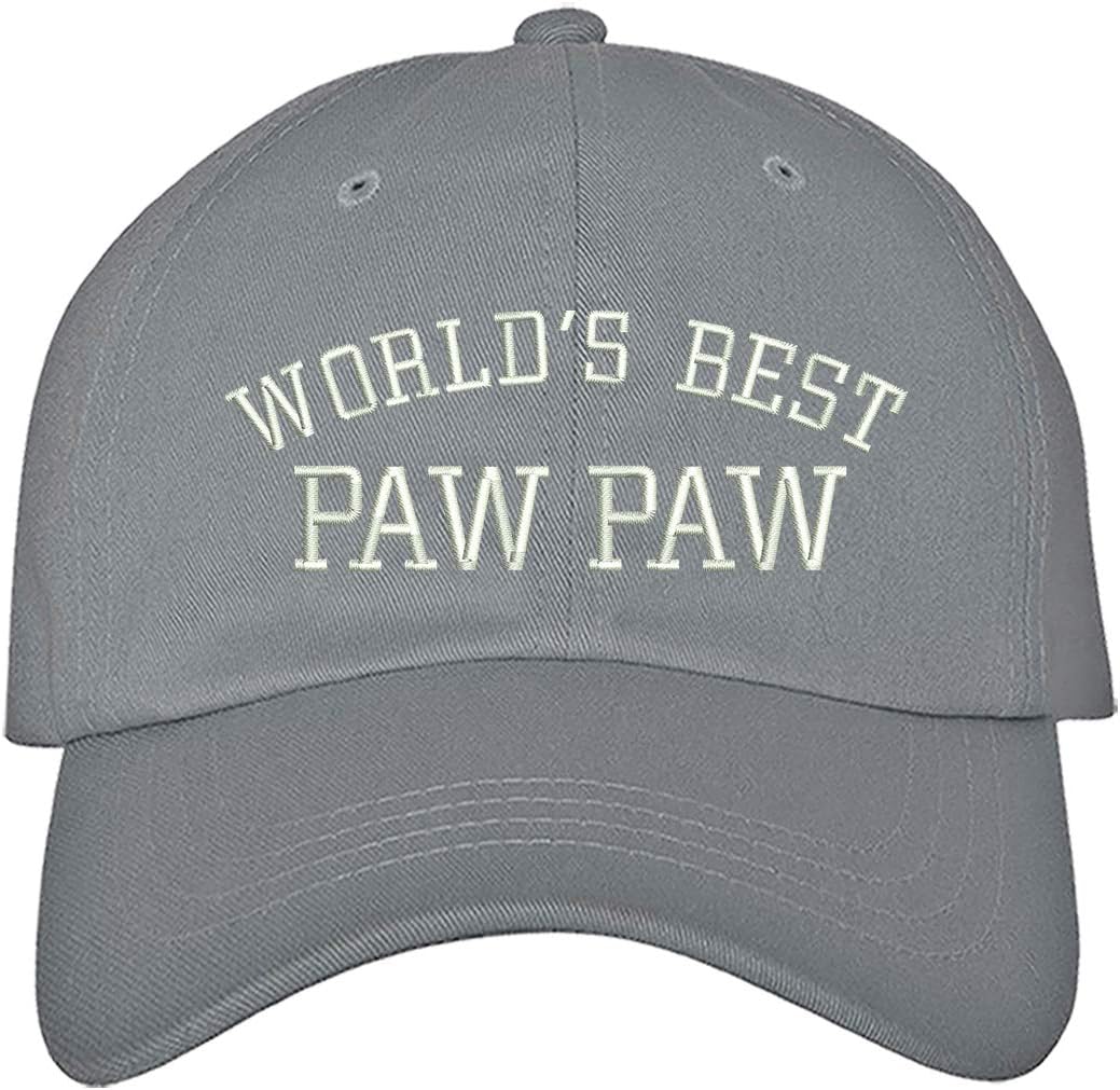 World's Best Paw Paw Embroidered Baseball Hat - Hat's for Dad, Grandpa Baseball Cap, Dad Hat, Grandpa Hat