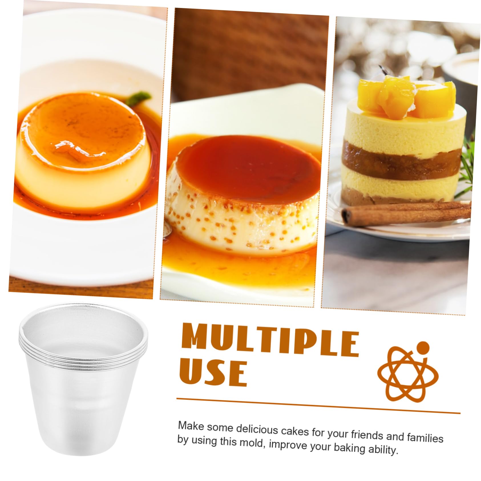 IMIKEYA 5 Sätze Puddingform Mutfak Aksesuarları Pudding Tasse Pudding Schalen Muffindeko Bread Baking Pan Kuchen Multifunktions-muffinformen Backzubehör Aluminiumlegierung 4 Stück * 5