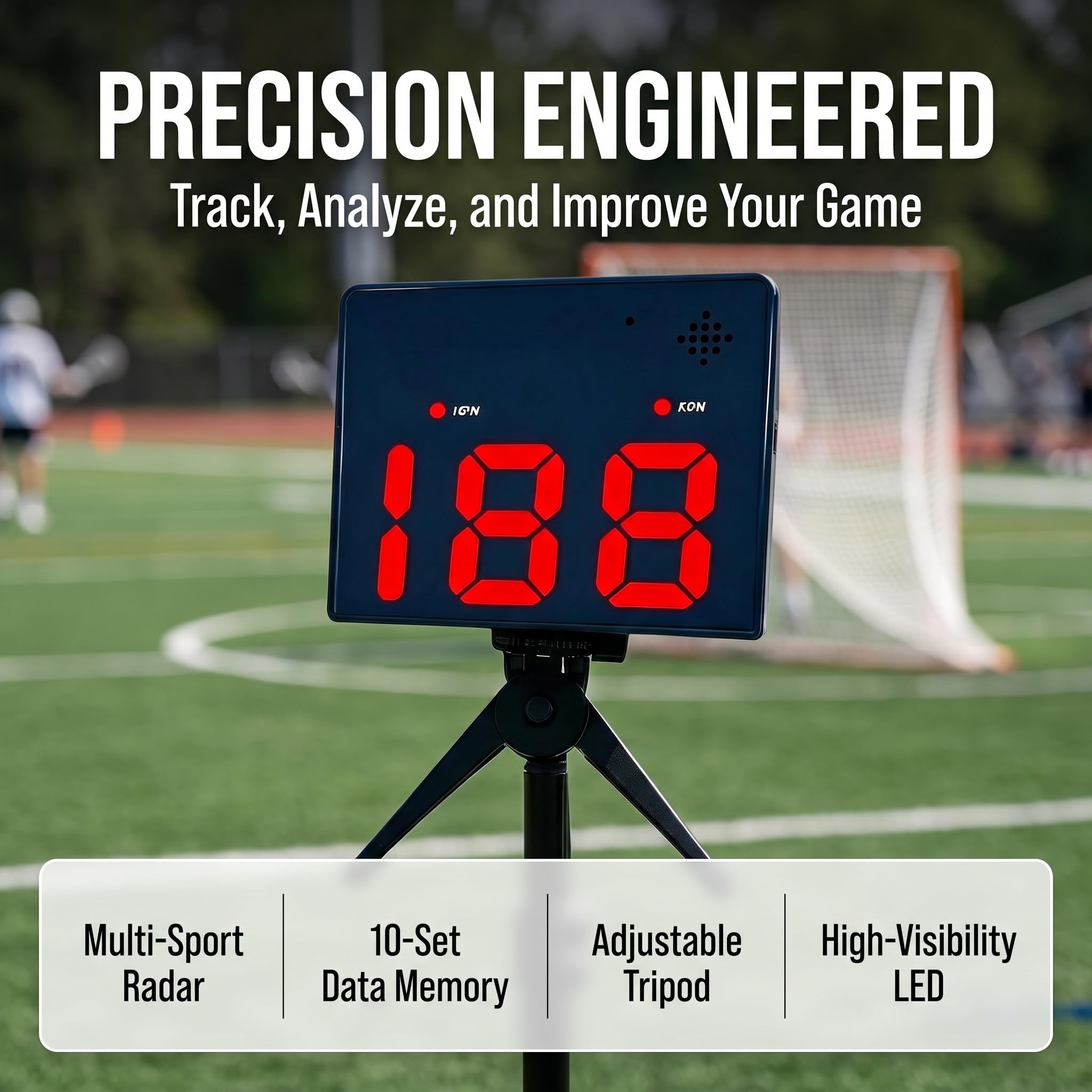Tester di velocità per Tennis, Sensori di velocità per Allenamento, Misura La velocità di Servizio, Racchetta E Palla, con Display Digitale, Tester di velocità Sportivo A Mani Libere per