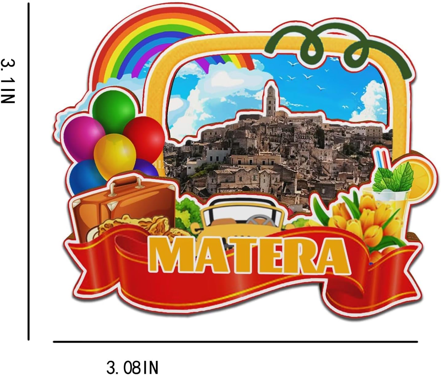 Matera Italy Fridge Magnet Wooden 3D Landmarks Travel Collectible Souvenirs Decoration Handmade Refrigerator Magnet -6739 image 3