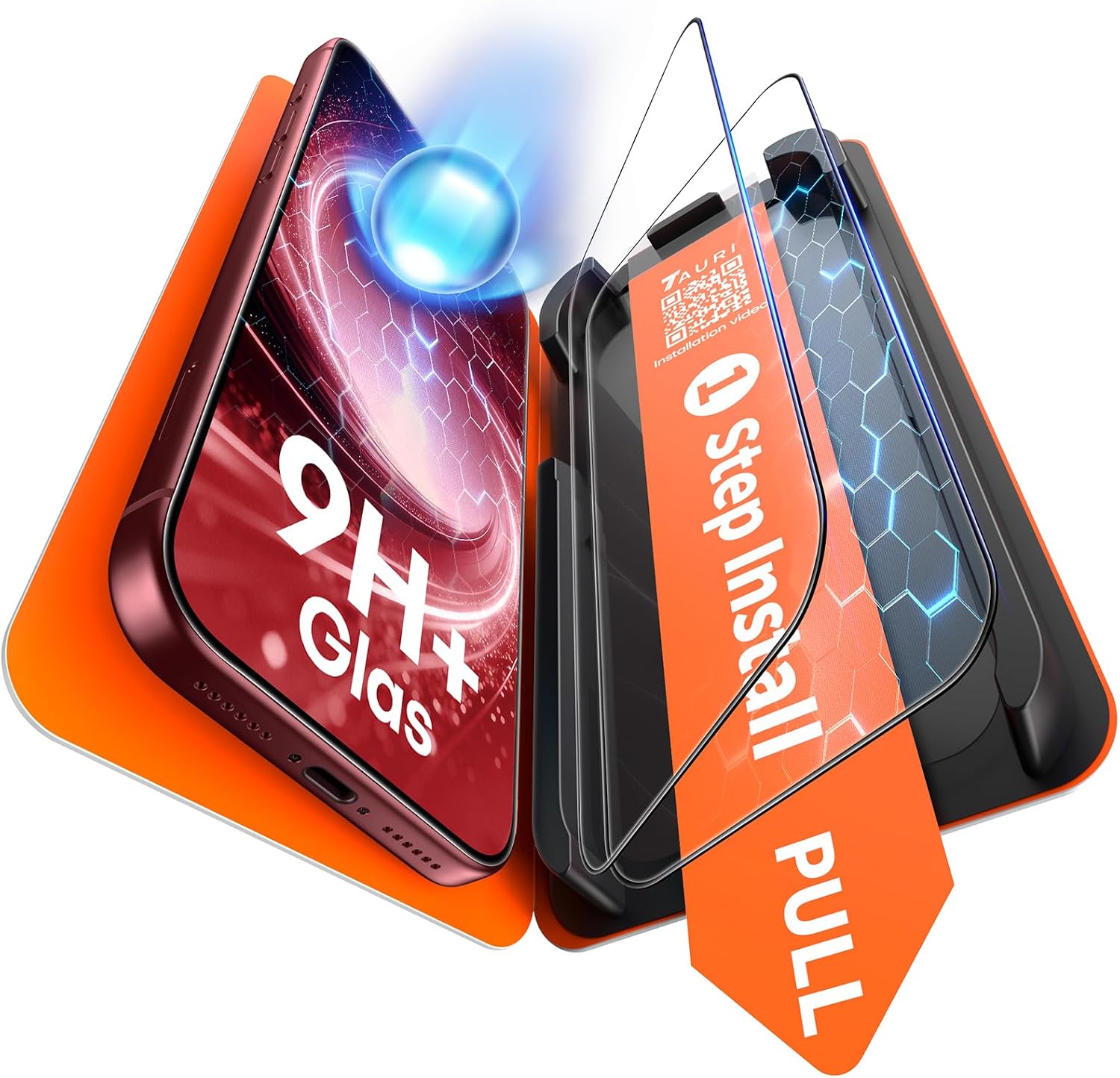 TAURI 9H Tempered Glass Screen Protector for iPhone 18 Pro Max (6.9-Inch, 2-Pack) with Easy-Alignment Installation Frame, Military Shatterproof & Ultra-HD Clarity