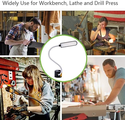 Miniatura 6 de Luz LED para máquina de coser (30 LEDs) 6 vatios para banco de trabajo, torno, taladro, luz diurna, blanco, flexible, cuello de cisne, lámpara de
