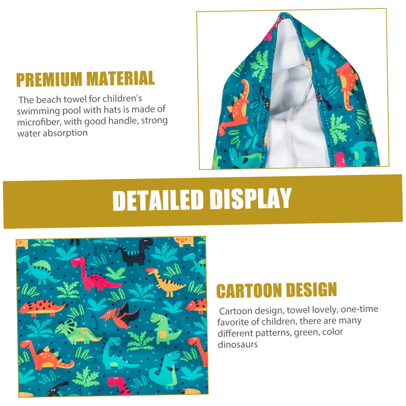 Ciieeo 2stücke Hooded Toddler Bathrobe Towel Dinosaur Design Super Absorbent Kids Bath Towel for Beach and Pool for Boys and Girls Soft Microfiber Material