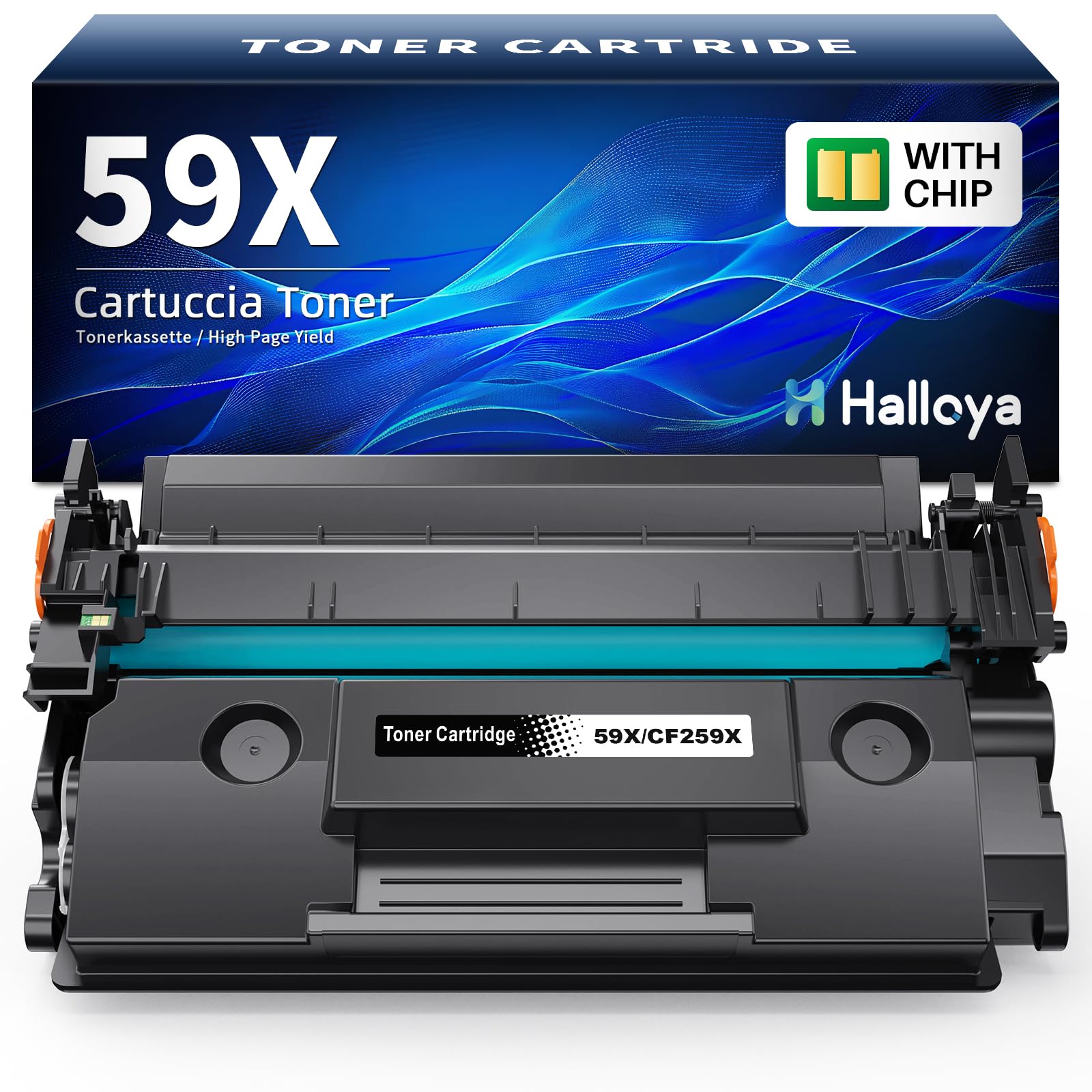 Halloya 59X (Con Chip) Cartucce di Toner Compatibili per HP 59X 59A CF259X CF259A per LaserJet Pro MFP M428 M428fdw M428dw M428fdn M428m M404dn M404dw M404n M404 M406 M430 M304a (Nero, 1-Pack)