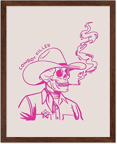 Miniatura 13 de Poster Master Póster con texto en inglés "You've Yeed Your Last Haw", estampado retro de vaquero rosa, arte occidental, arte moderno, arte del