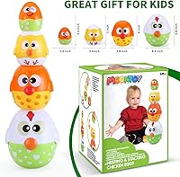 Vista 7 de MOONTOY Juguetes de huevos de Pascua de pollo para niños pequeños, muñecas de anidación, juguetes apilables para niños pequeños de 1 a 3 años