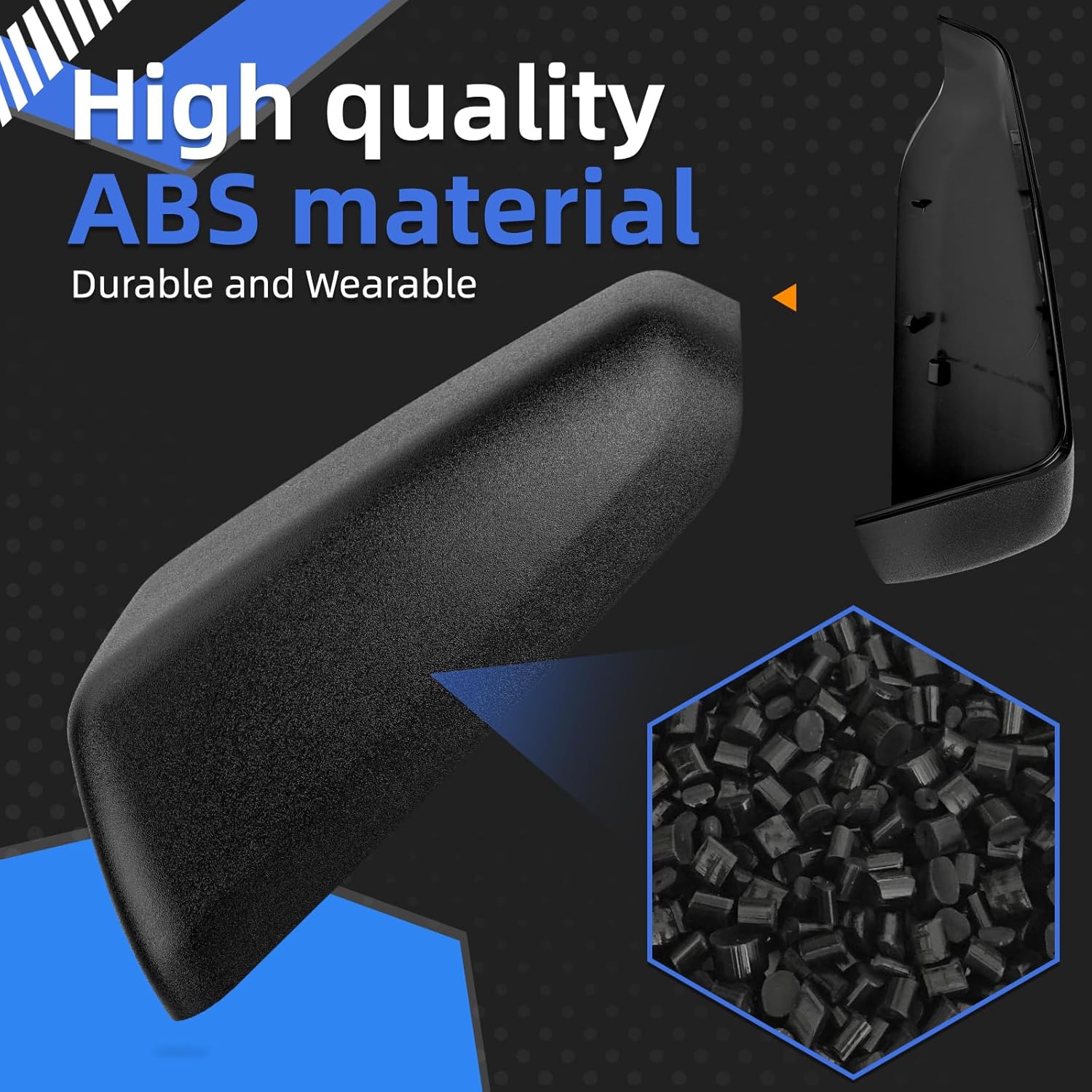 Driver Side Mirror Cover Replacement for Chevrolet Equinox 2018 2019 2020 2021 2022 2023, for GMC Terrain 2018-2023 - Left Side Mirror Covers, Rear View Mirror Cap Accessories Textured