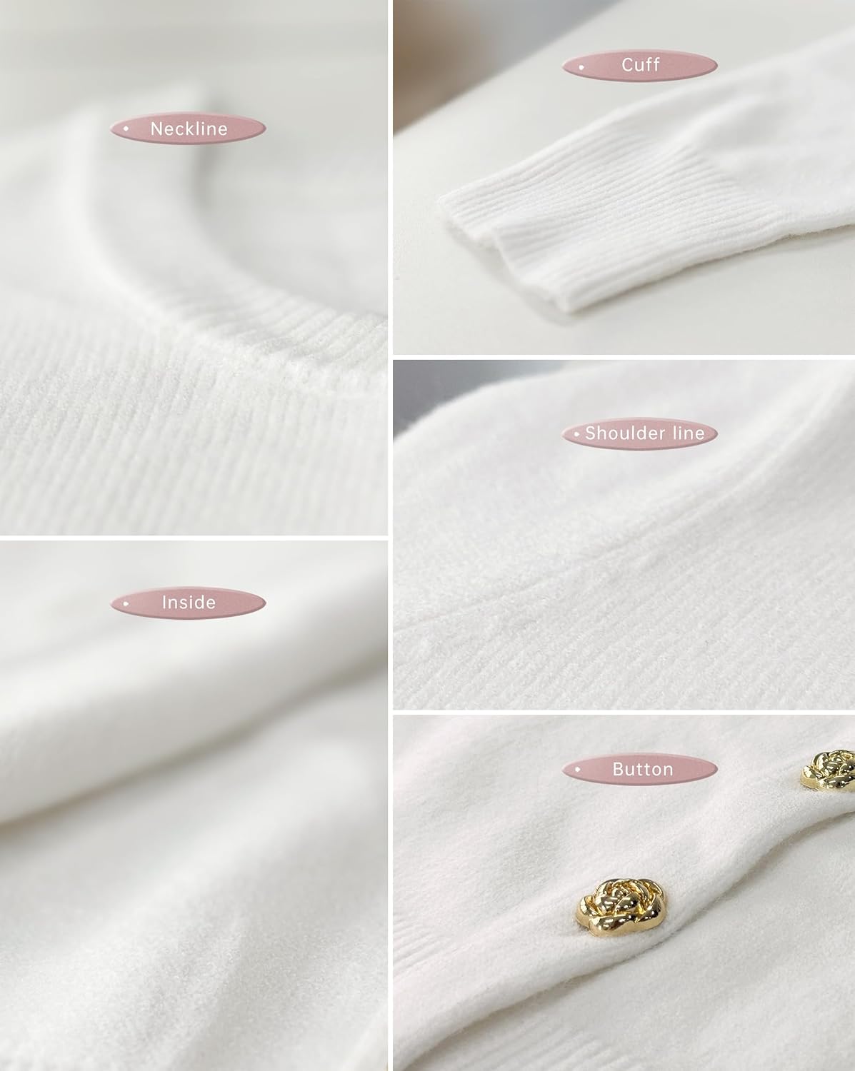 Urban CoCo Women's Casual Long Sleeve Button Up Cropped Cardigan Sweater Soft Stretchy Knit Jacket - Image 5