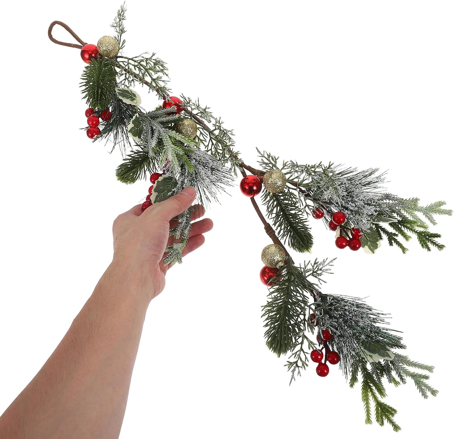 Christmas Teardrop Wreath Pine Swag 65cm Artificial Greenery Winter Holiday Wall Hanging Front Door Outdoor Indoor Decoration