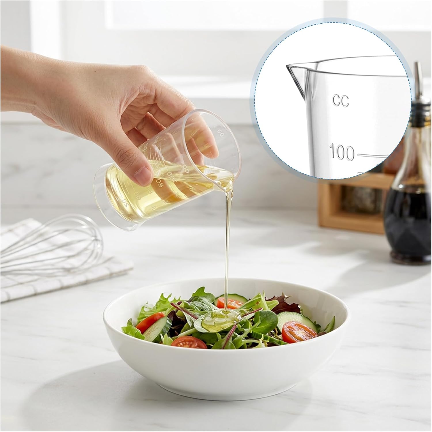4 Oz Measuring Cup 2 Pcs, Graduated Small Measuring Cups with V-Spout