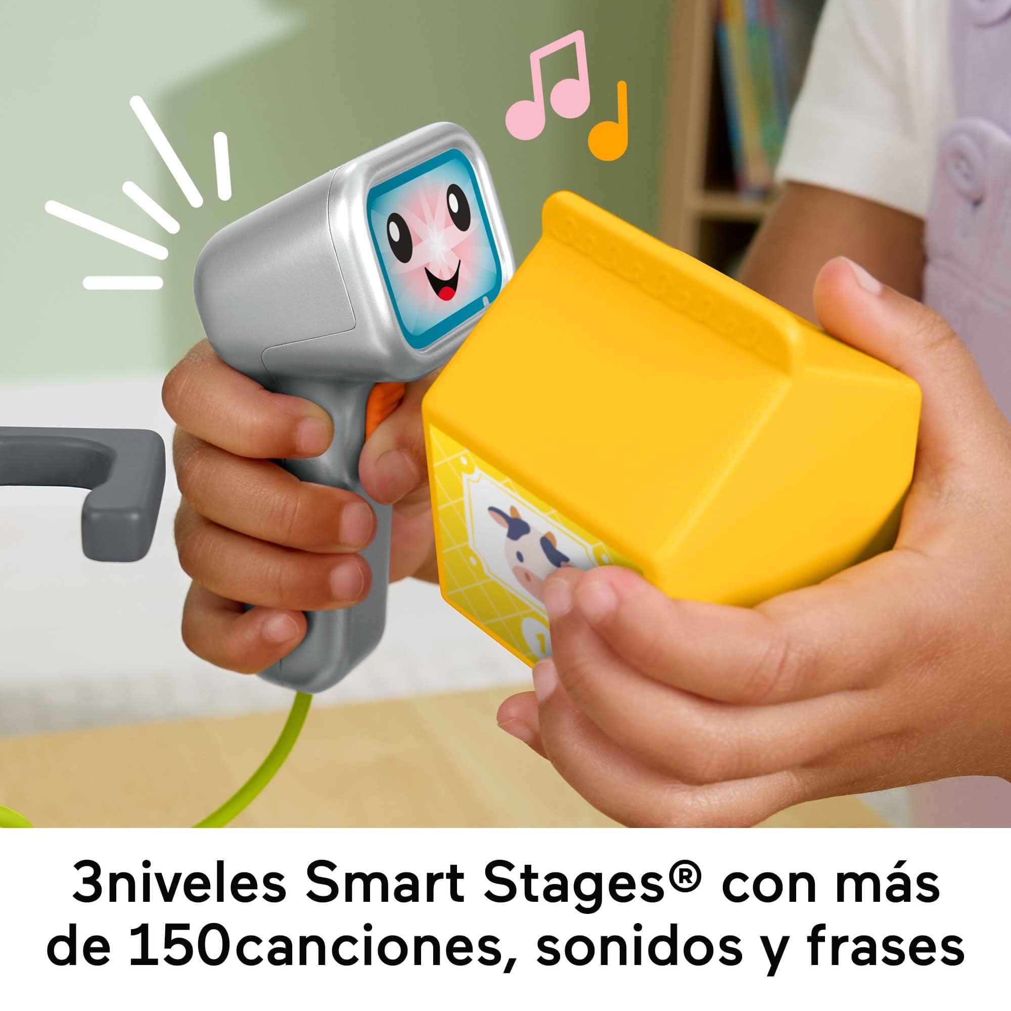 Fisher-Price Laugh & Learn Juguete de aprendizaje para niñas y niños pequeños Caja registradora para contar y comprar, tienda de juguete con 20 piezas, versión multilingüe, a partir de 2 años, JGX00
