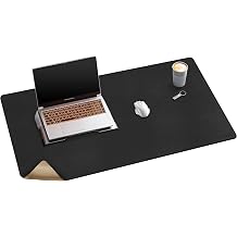 Mydours 40" x 20" Extra Large Desk Mat, PU Leather & Cork Desk Pad, Large XXL Desk Mouse Pad for Workstation, Office, Home, Computer Desk Mat with Keyboard & Mouse Black