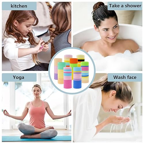 Miniatura 7 de 100 ligas para el cabello, ligas para el cabello sin daños, soportes para cola de caballo, elásticos para el cabello, accesorios para el cabello