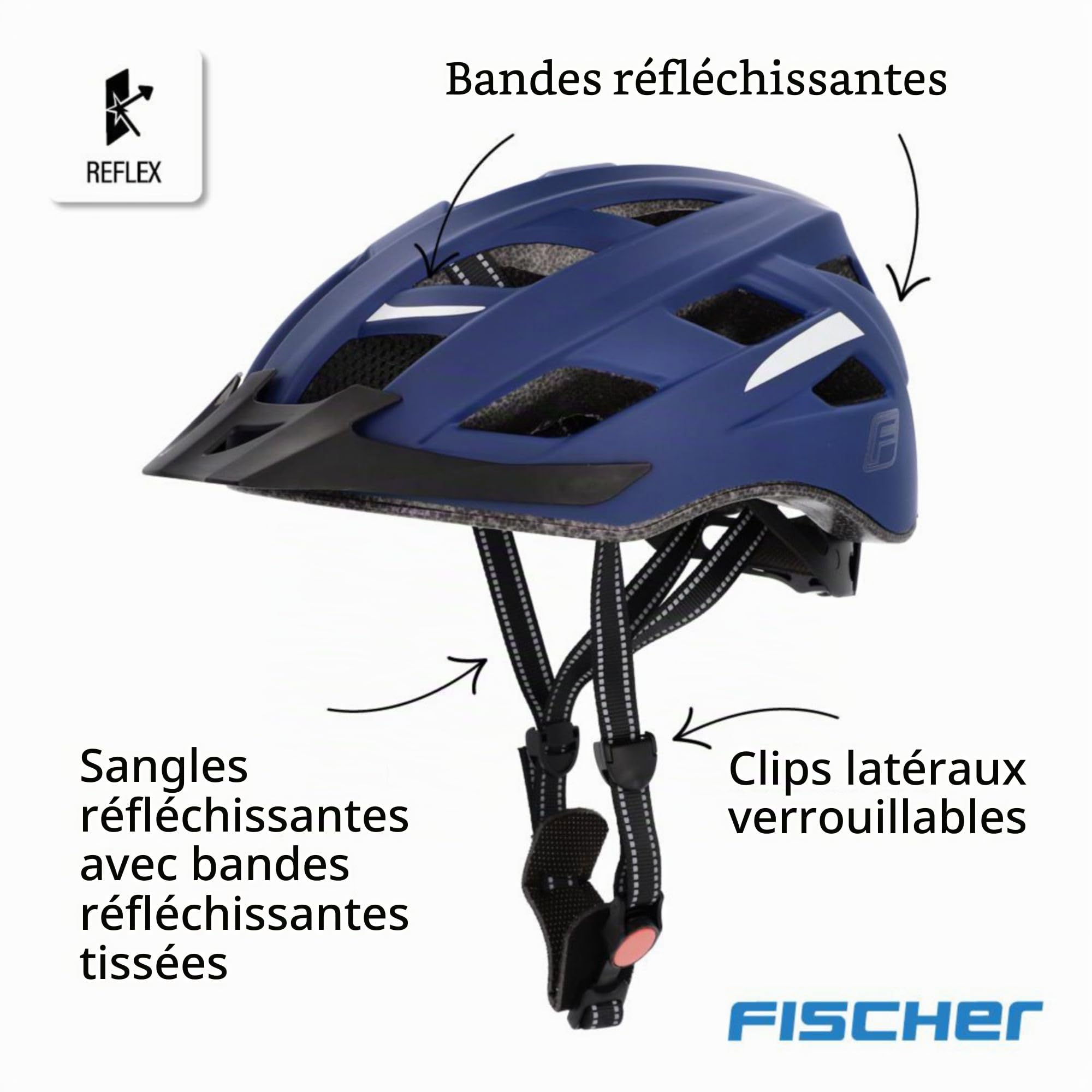 FISCHER Casque de vélo Urban Plus avec éclairage arrière LED intégré pour Homme et Femme