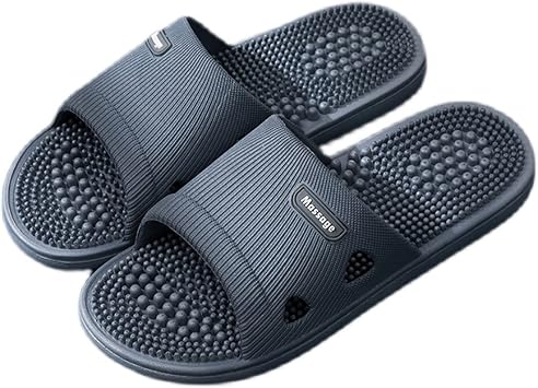Flip Flops Mens Shower Sandals Summer Foot Bun Sandals Massage Women Men Anti-slip Slippers Open Slippers Slipslippers Anti-slip Shower Slippers Aqua Point Massage Shoes Refreshing College Sandals Color Gray, Size EUR44-45