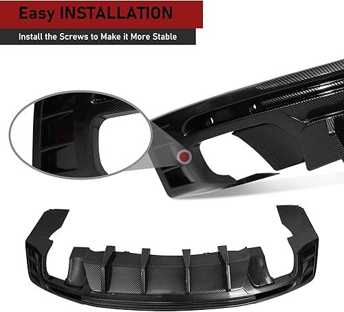 Miniatura 9 de KKoneAuto Difusor de parachoques trasero compatible con Camaro LS LT LT1 SS ZL1 RS Convertible 2016-2022 y Coupe 2 puertas, 3 piezas, cenefa