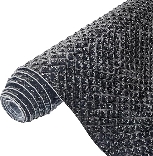 JINR - Hojas de piel sintética de color sólido en relieve, color negro, tela de poliuretano de 12 x 53 pulgadas para aretes, lazos, bolsas,