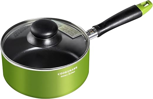 Amazon Co Jp Amazonブランド Umi ウミ 片手鍋 カレー鍋 ラーメン鍋 Ih対応 一人用鍋 ダイヤモンドコートパン ガラス蓋付 18 アップルグリーン ホーム キッチン