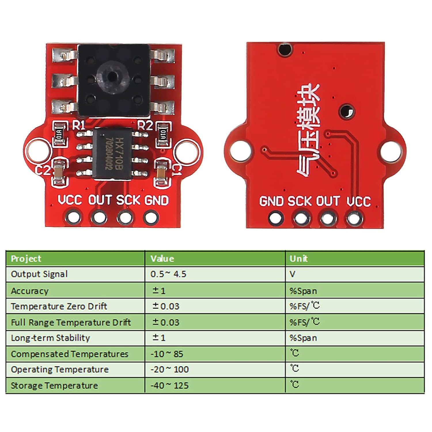 4pcs Air Pressure Sensor Module 3.3-5V Digital Barometric Liquid Water Level Controller Board 0-40KPa Air Pressure Sensor Connect 2.5mm Soft Tube