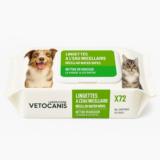 Foto 2 de 6 de Vetocanis - Toallitas Limpiadoras para Perros y Gatos x72 - Toallitas Perros Higiene para Orejas, Ojos y Patas