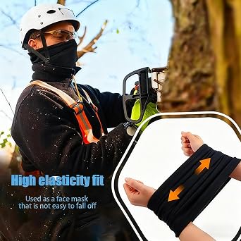 2 Pack Neck Warmer Snood for Men and Women, Winter Neck Warmer Windproof, Headwear Face Mask for Cold Weather Sport Motorcycle Skiing Running Cycling, Black