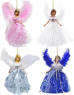 Cute Fairy Doll Pendant, Fairy Tree Topper Pendant, 25g Top Angel Statue Tree, Fairy Tree Toppers, Tree Topper Angel for Christmas Trees/Gifts/Home Decoration 4pcs