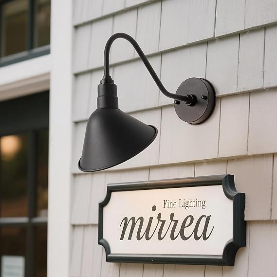 mirrea 8 Gooseneck Outdoor Sign Lighting Matte Black Pack of 2