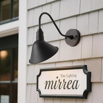 mirrea 8 Gooseneck Outdoor Sign Lighting Matte Black Pack of 2