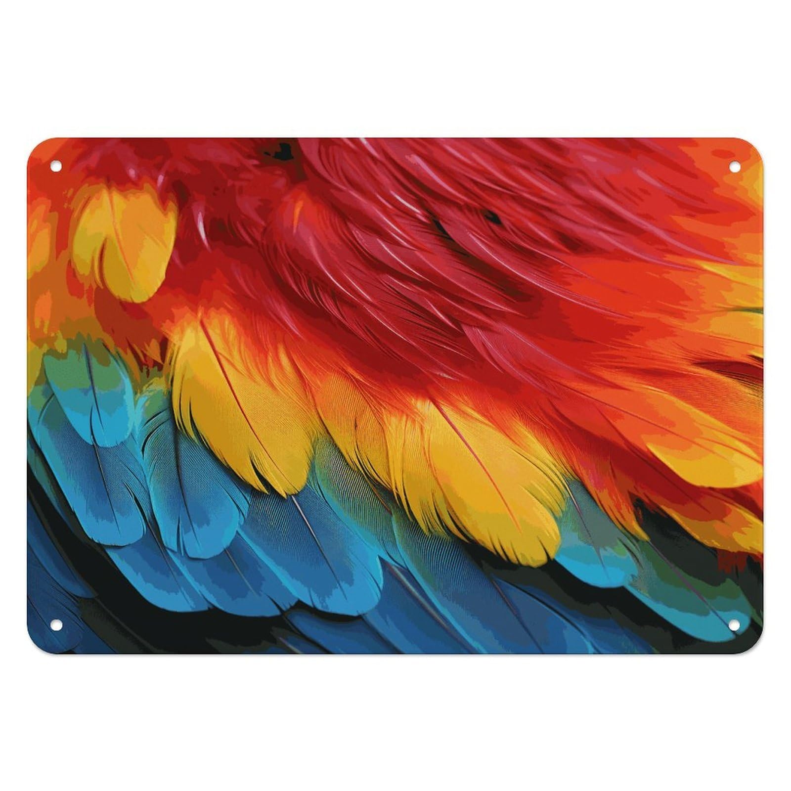 Fodpand Style Fantastic Parrot Feather Retro Vintage Metal Tin Sign,Wall Art Decor Garden Plaque Poster For Bedrooms Yard Bars Pubs Patios Porches 7.9X5.5 Inch