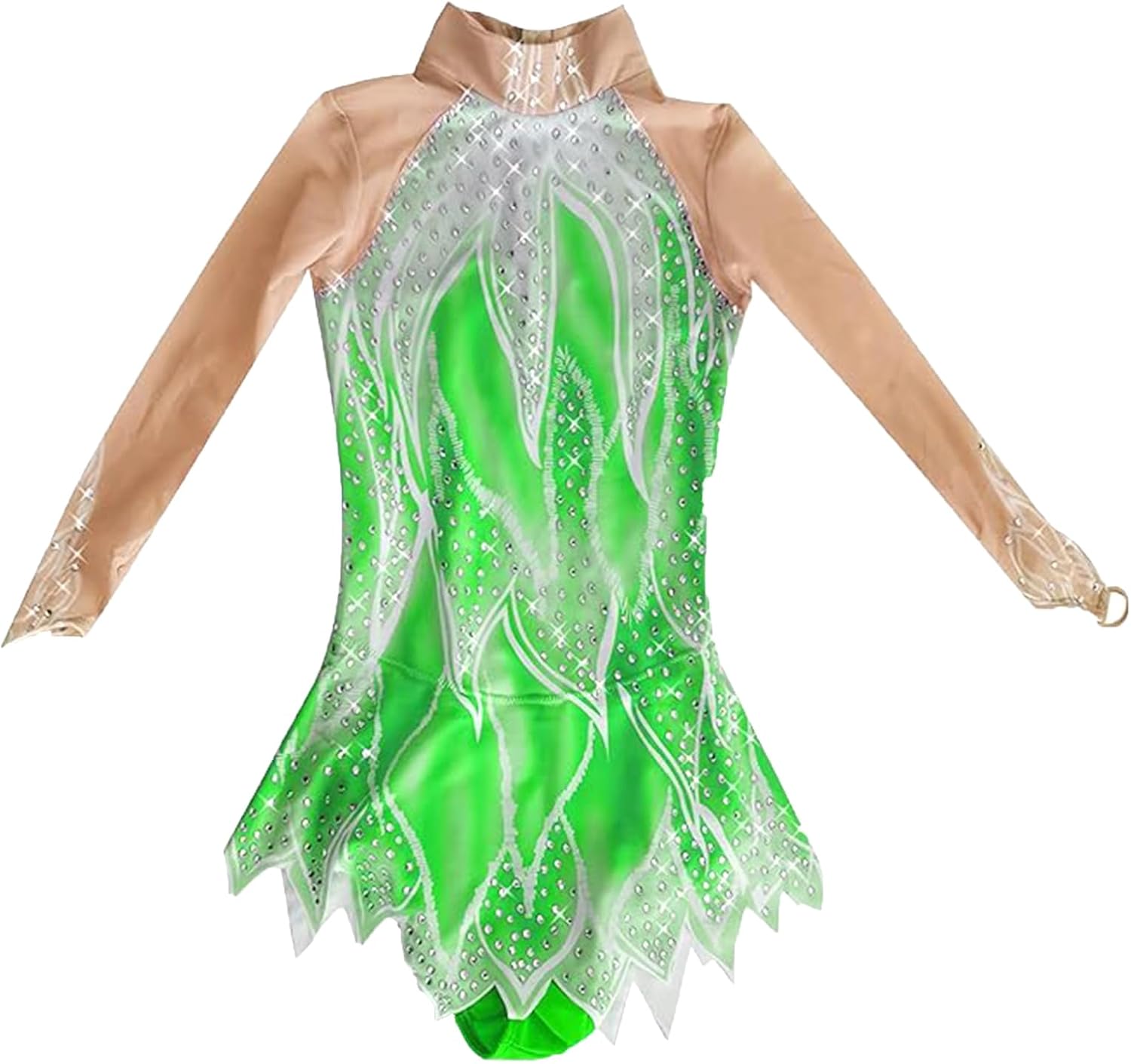 LIUHUO Girls' Ice Skating Dress Stretchy Competition Women's Skating Wear Handmade