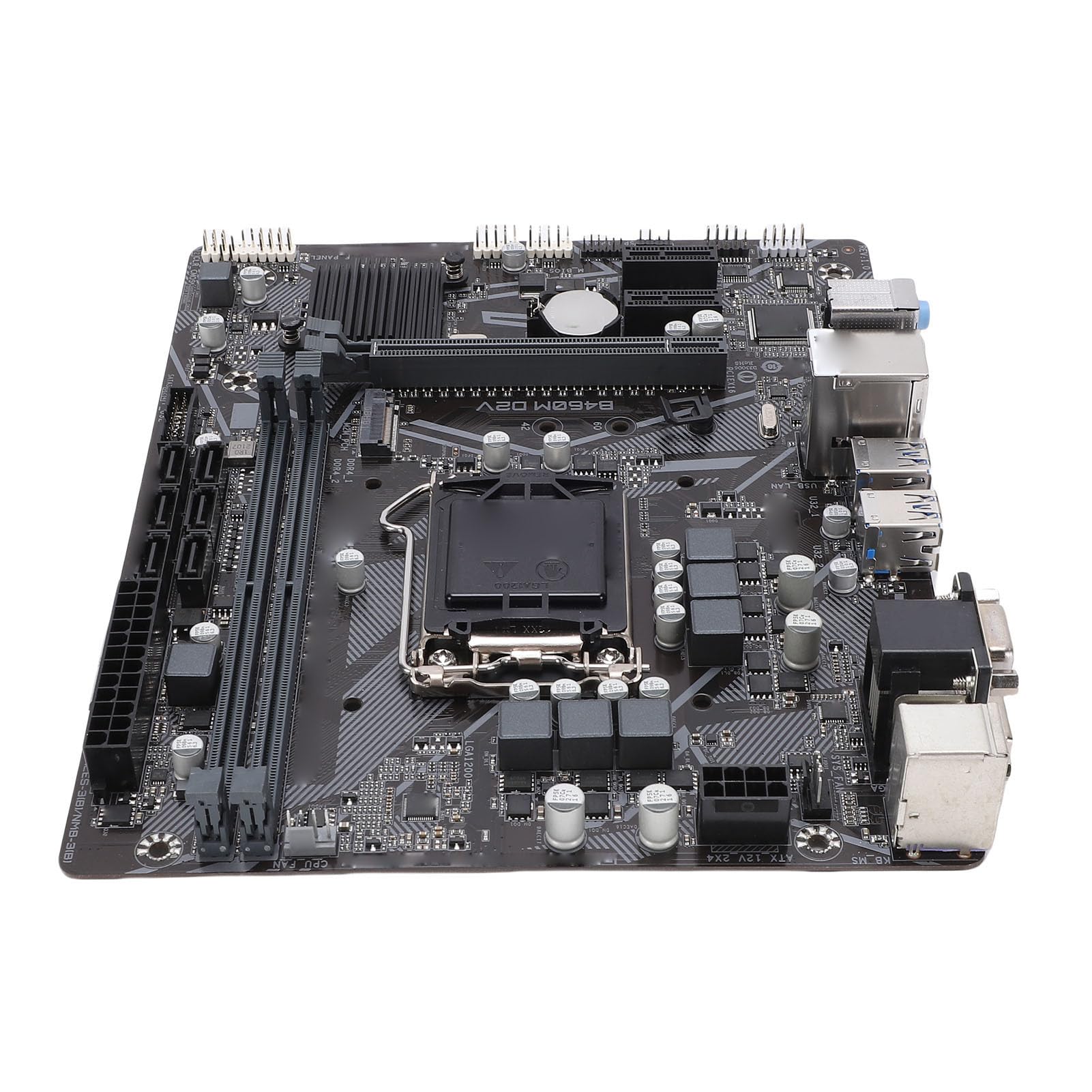 GOWENIC Scheda Madre B460M D2V Dual Channel DDR4 DIMM Slot PCI E 3.0 Scheda Madre del Computer per I9 I7 I5 I3 CPU di Decima Generazione + Aggiornamento Memoria XMP per Desktop