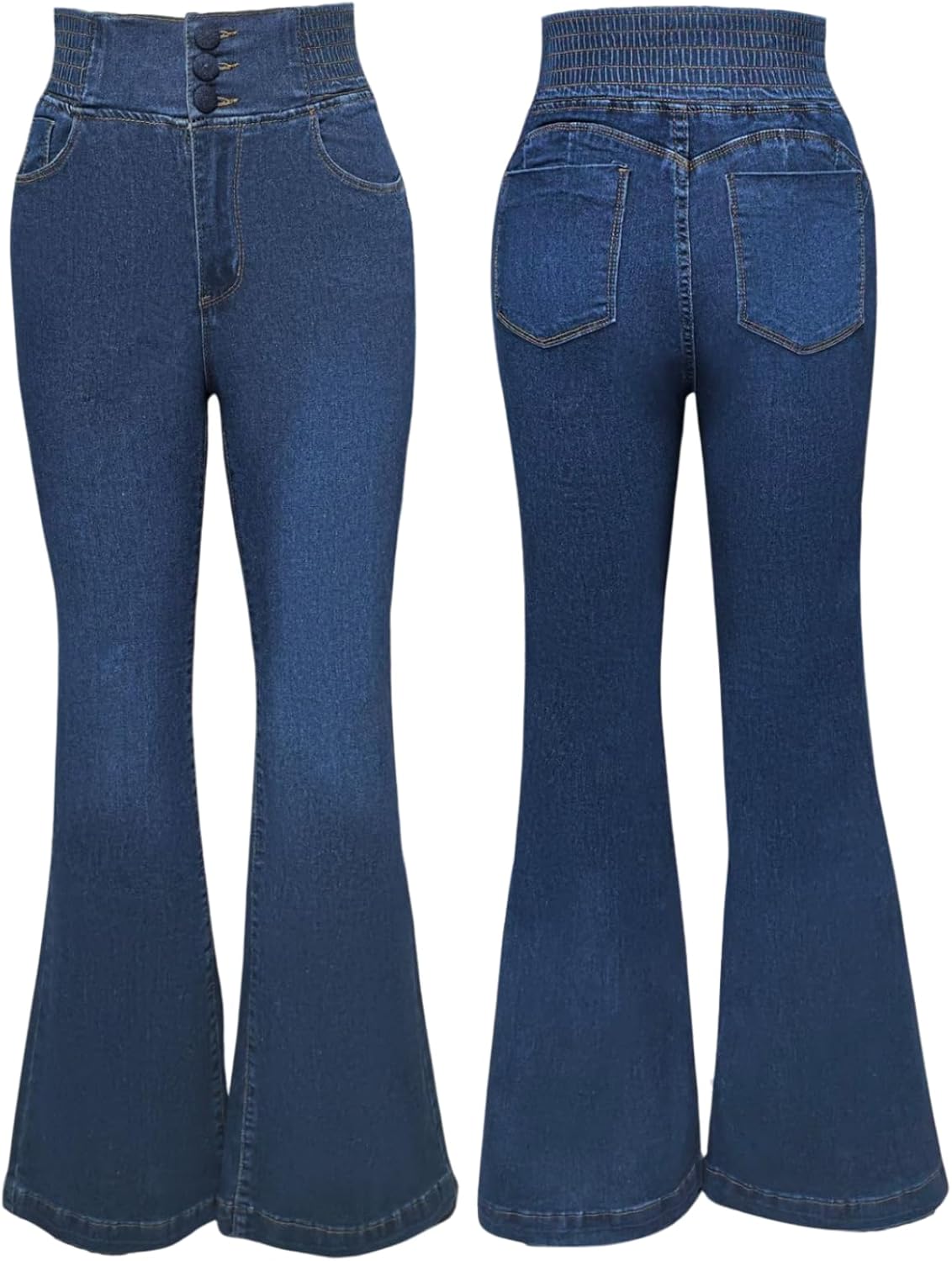 Flare Jeans for Women Tummy Control Bootcut Jeans Stretchy Button Fly Bell Bottom Butt Lifting High Waisted Denim Pants - Image 9