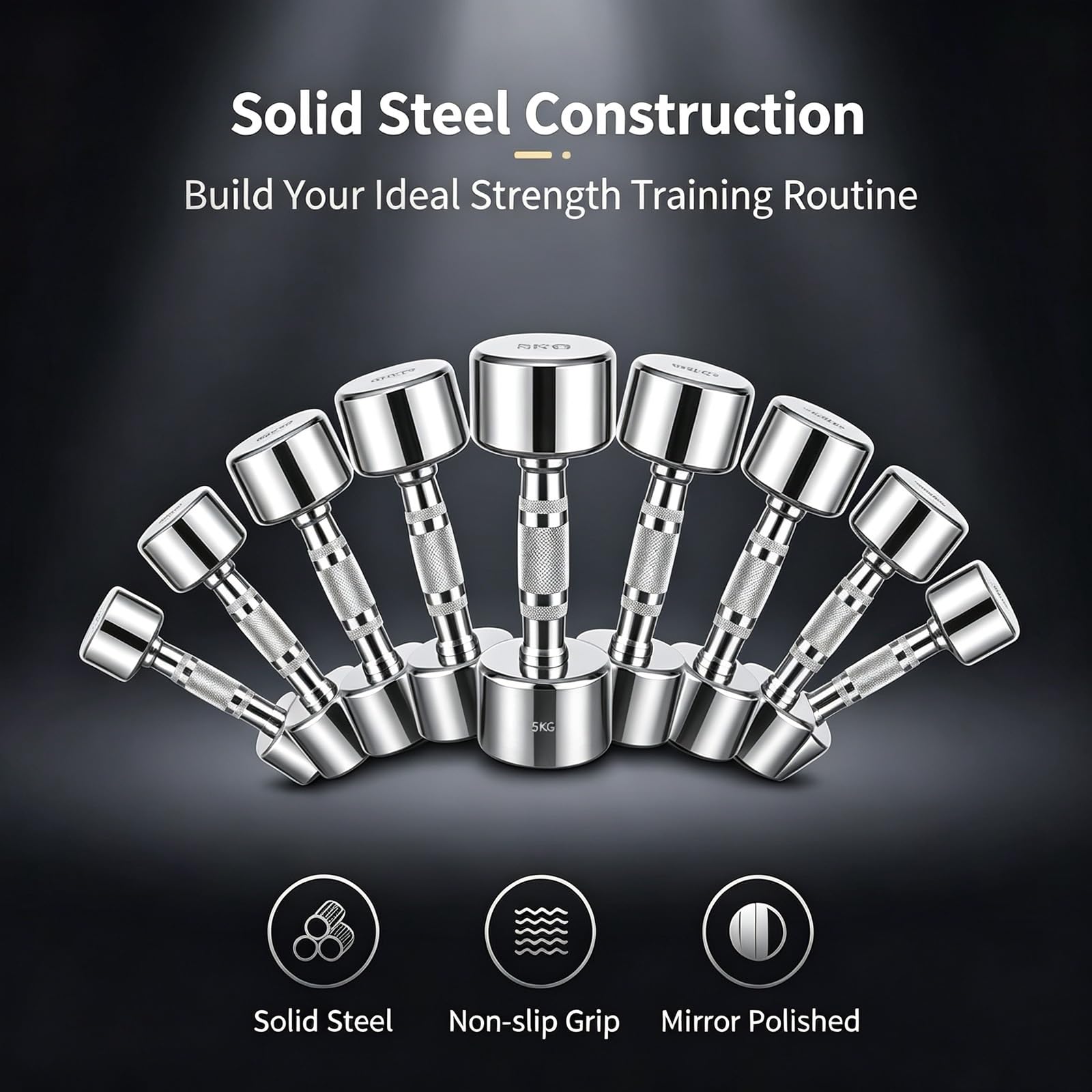 Mancuernas Acero Macizo Galvanizado, Peso Ajustable
