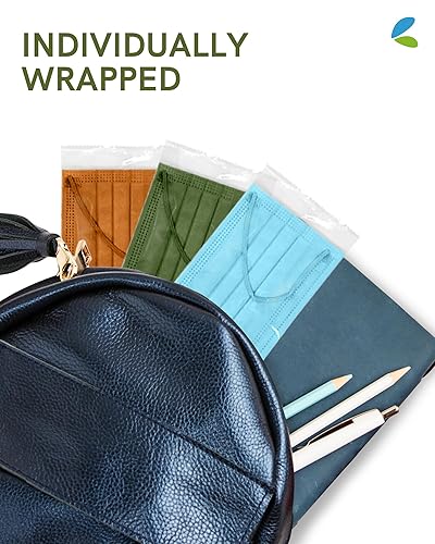 Miniatura 115 de FriCARE Mascarillas desechables para adultos, 4 capas ASTM nivel 3, protección contra alergias, envueltas individualmente, paquete de 50, surtido