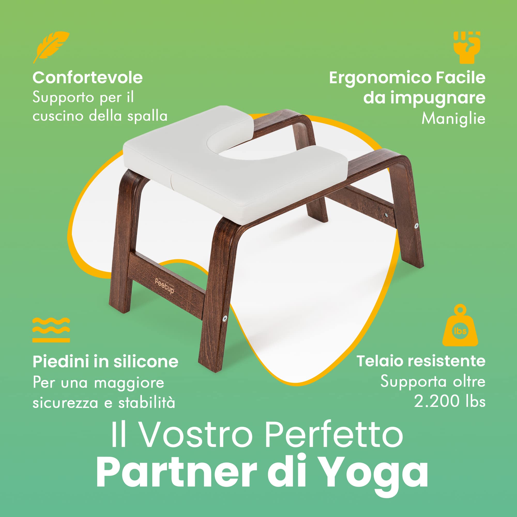 Sgabello Yoga Inversione JSM Fitness - In Acciaio, Per Verticali, Supporto 150 Kg, Con Tappetino - Foto 7